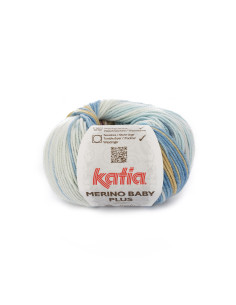 Merino Baby Plus - Katia 209 - weiss/blau/beige